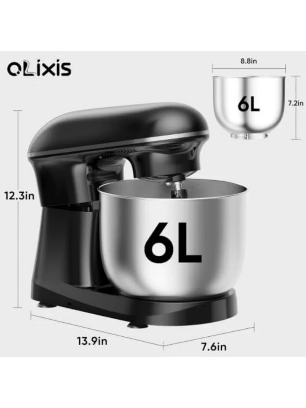6.3 Qt Tilt-Head Stand Mixer, 10-Speed Electric Mixer for Baking & Cooking